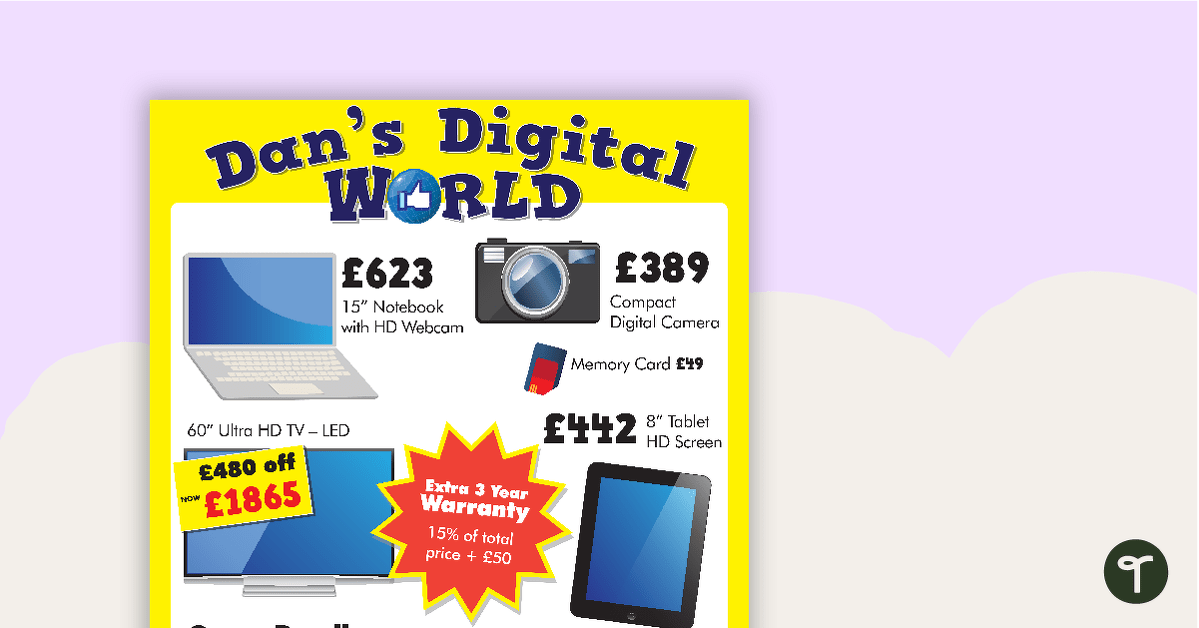 Dan's Digital World Brochure and Worksheets teaching resource