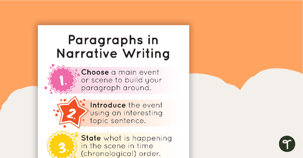 Go to Paragraphs in Narrative Writing Poster teaching resource