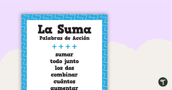Go to Mathematical Operations Action Words - Spanish Version teaching resource