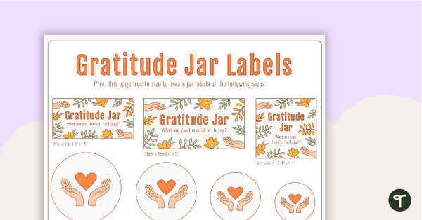 Gratitude Jar Cut and Assemble Kit teaching resource