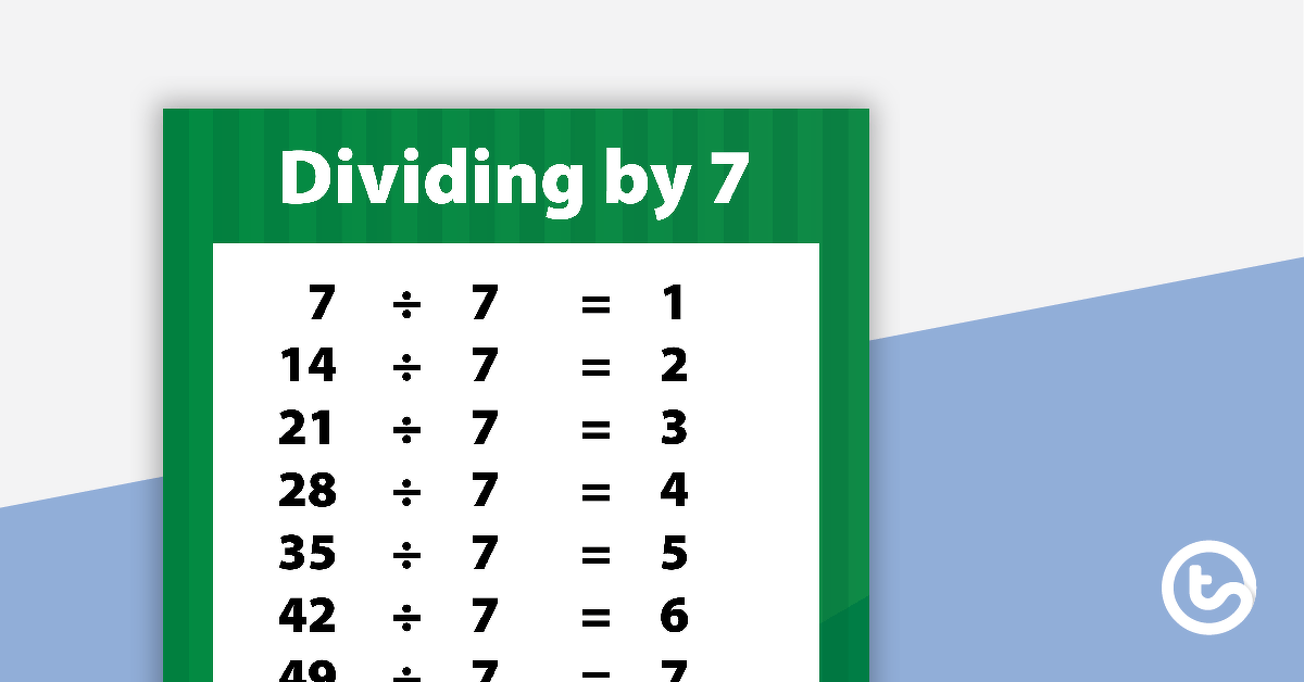 Division Facts Poster - Dividing by 7 teaching resource
