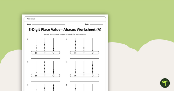 Go to 3-Digit Abacus Worksheets teaching resource