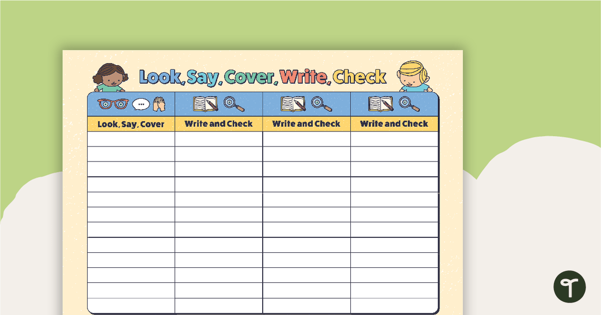 Look, Say, Cover, Write, Check Template (10 Words) teaching resource