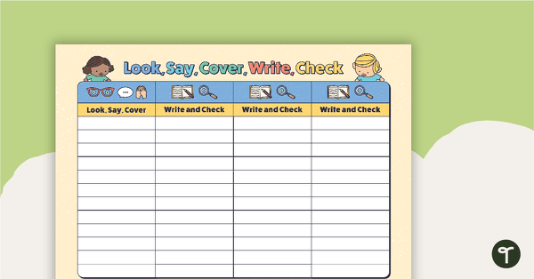 Image of Look, Say, Cover, Write, Check Template (10 Words)