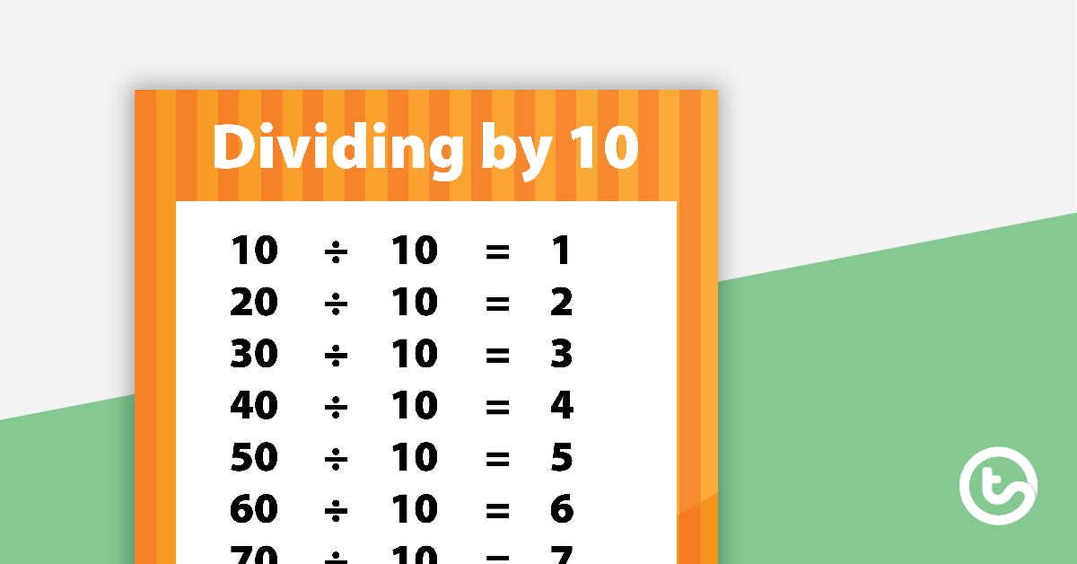 Division Facts Poster - Dividing by 10 teaching resource