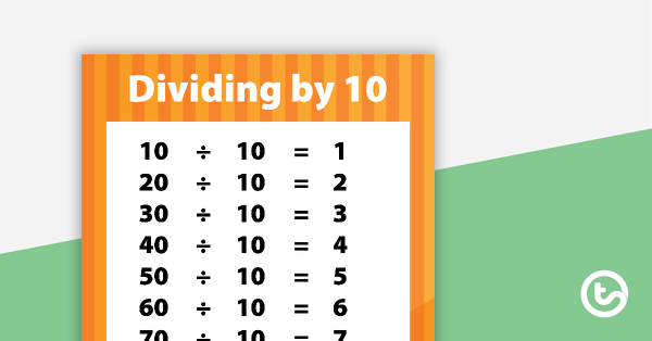 Go to Division Facts Poster - Dividing by 10 teaching resource