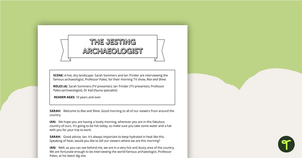 Go to Readers' Theatre Script - Jesting Archaeologist teaching resource