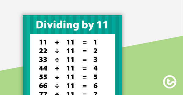 Go to Division Facts Poster - Dividing by 11 teaching resource