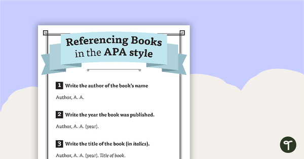 Go to Referencing Books and Websites in the APA Style teaching resource
