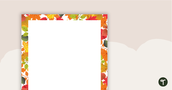 Go to Fall Leaves - Portrait Page Border teaching resource