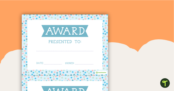 Preview image for Pastel Dots - Award Certificate - teaching resource