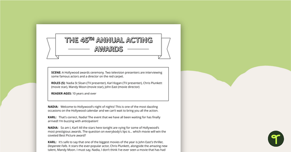 Readers' Theatre Script - 45th Annual Acting Awards teaching resource