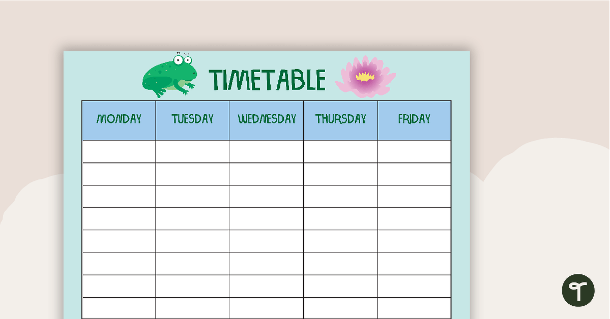 Frogs - Weekly Timetable teaching resource