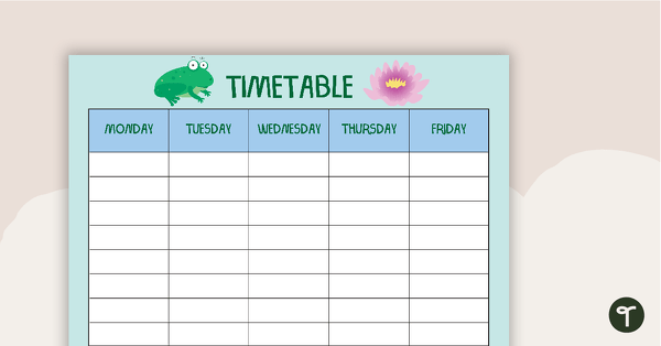 Frogs - Weekly Timetable teaching resource