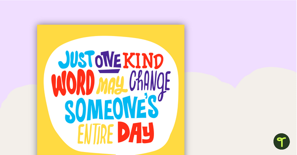 Image of Just One Kind Word Positivity Poster