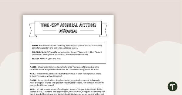 Readers' Theater Script - 45th Annual Acting Awards teaching resource