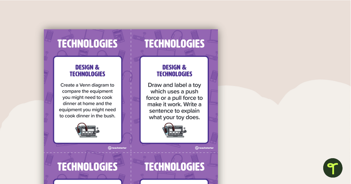 Fast Finisher Technologies Task Cards - Year 1 teaching resource