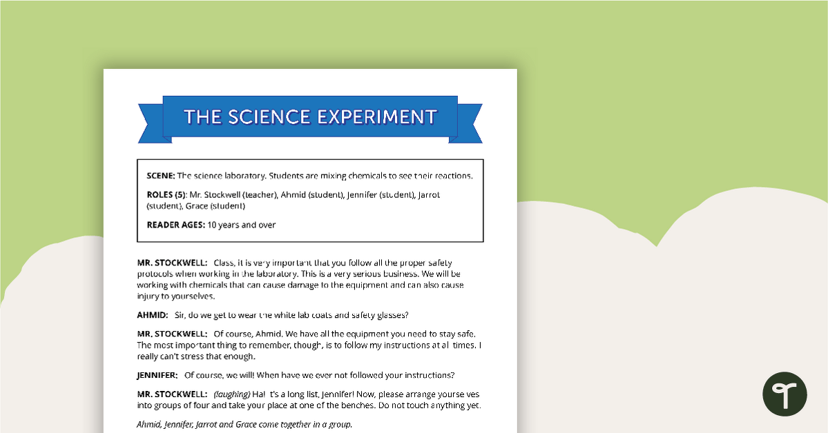 Readers' Theater Script - Science Experiment teaching resource