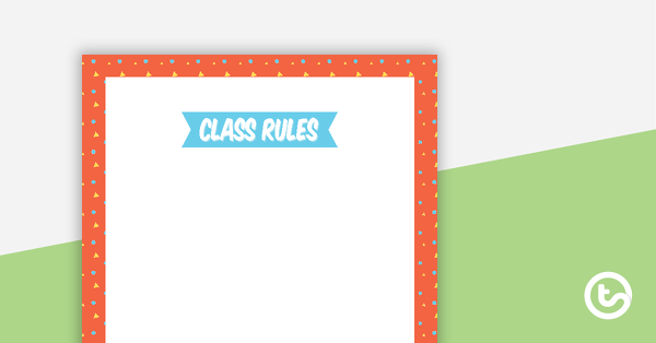Shapes Pattern - Class Rules teaching resource