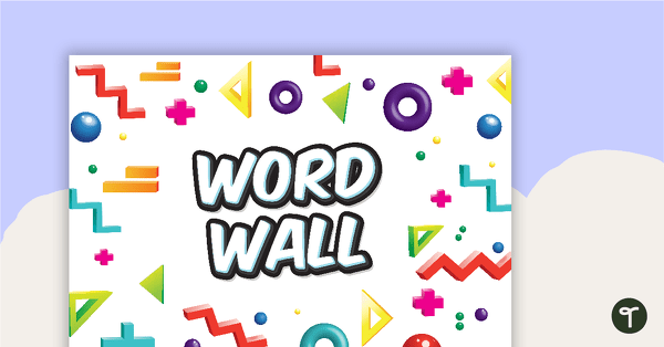 Go to Retro - Word Wall Template teaching resource