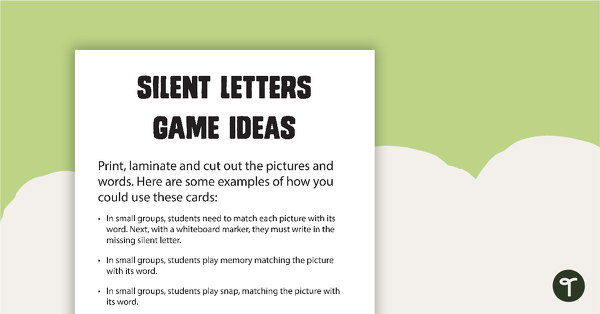Go to Silent Letters Match-Up Activity teaching resource