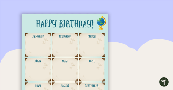 Go to Travel Around the World - Birthday Chart teaching resource