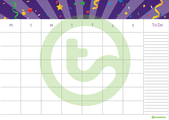 Let's Celebrate - Weekly Timetable teaching resource