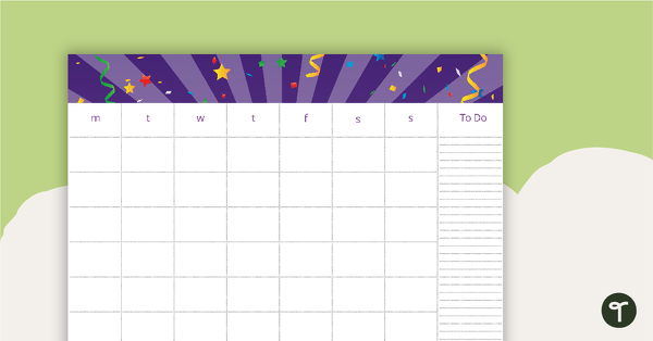 Go to Let's Celebrate - Weekly Timetable teaching resource