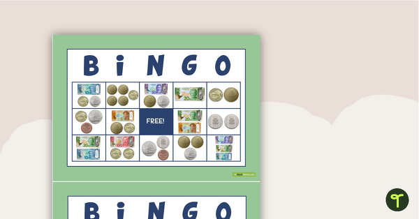 Money Bingo (New Zealand Currency) teaching resource