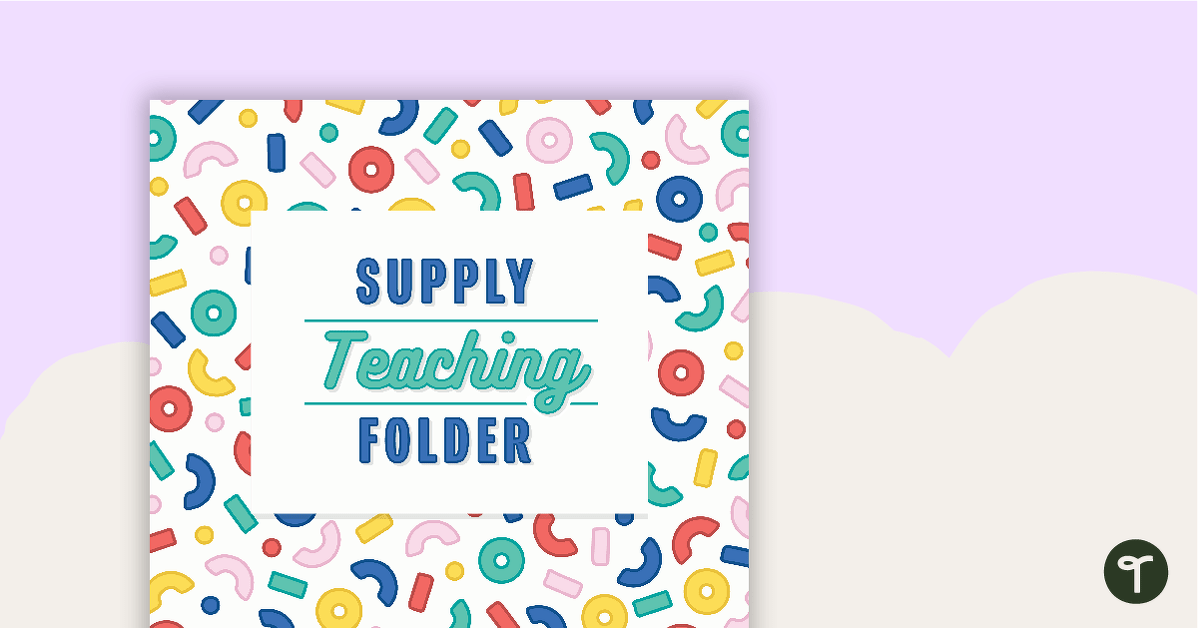 Supply Teaching Folder (For Classroom Teachers) Cover and Dividers teaching resource