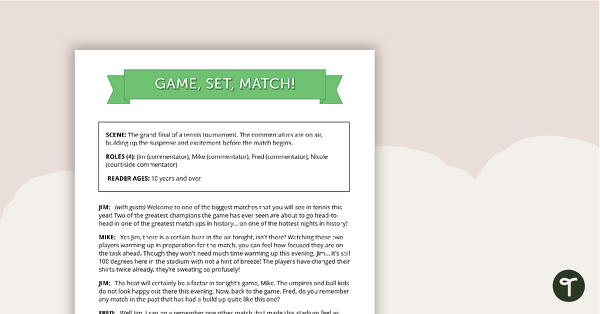 Go to Readers' Theater Script - Game, Set, Match! teaching resource