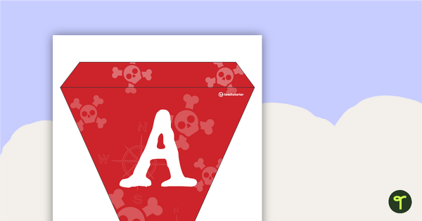 Pirates (Red) - Letters and Number Bunting teaching resource