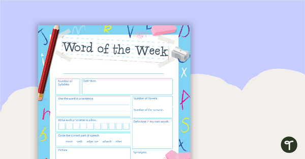 Image of Word Of The Week Template
