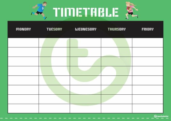 Rugby Theme - Weekly Timetable teaching resource
