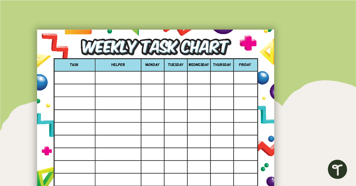 Retro Weekly Task Chart Teach Starter