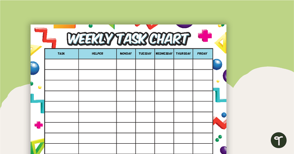 Retro - Weekly Task Chart teaching resource