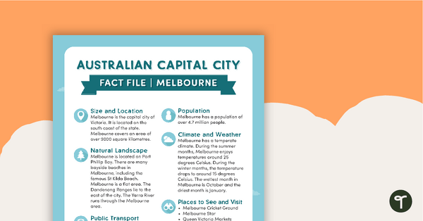 Go to Natural and Human Features of Australia - Melbourne Fact File teaching resource