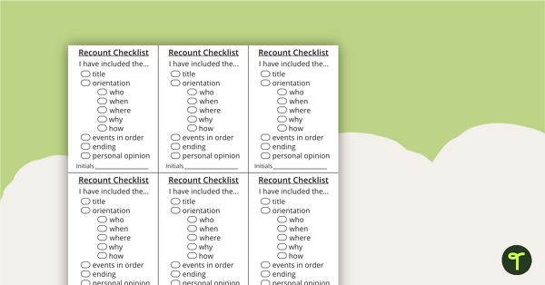 Writing Checklists - Various Genres teaching resource