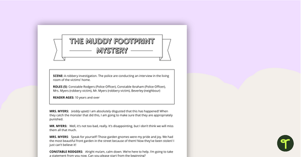 Go to Readers' Theatre Script - Muddy Footprint Mystery teaching resource