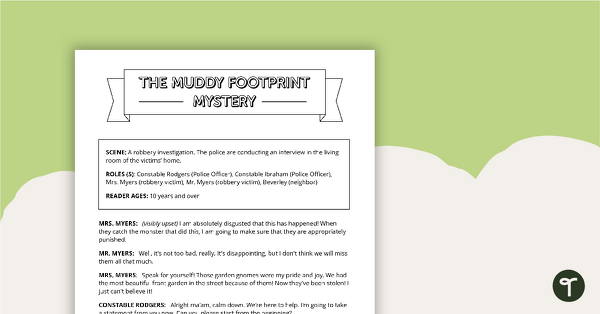 Preview image for Readers' Theater Script - Muddy Footprint Mystery - teaching resource