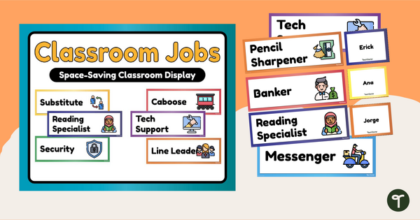 Go to Classroom Jobs for Students - Bulletin Board teaching resource