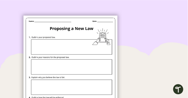 Go to Proposing a New Law - Worksheet teaching resource