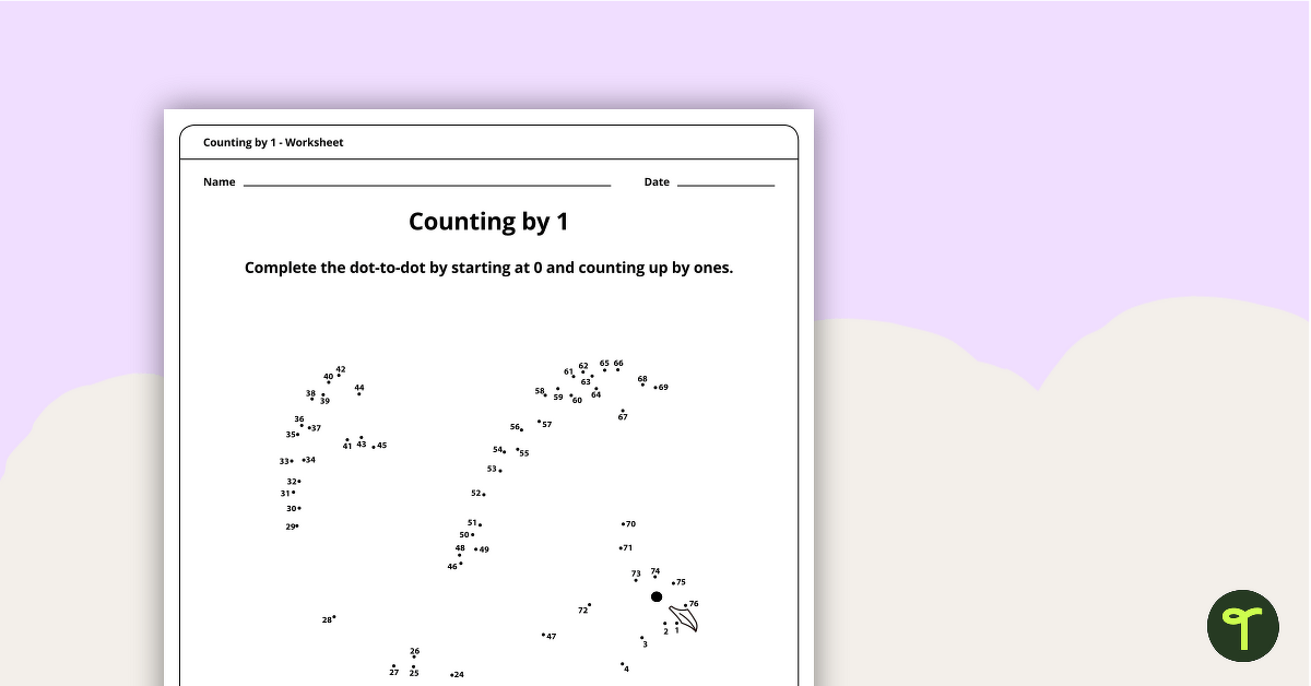 Dot-to-Dot Drawing - Numbers by 1 - Dove teaching resource