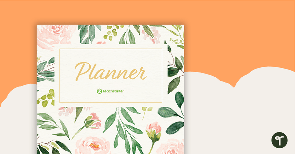 Preview image for Blush Blooms Printable Teacher Planner - Binder Cover Page, Spines, and Tabs - teaching resource