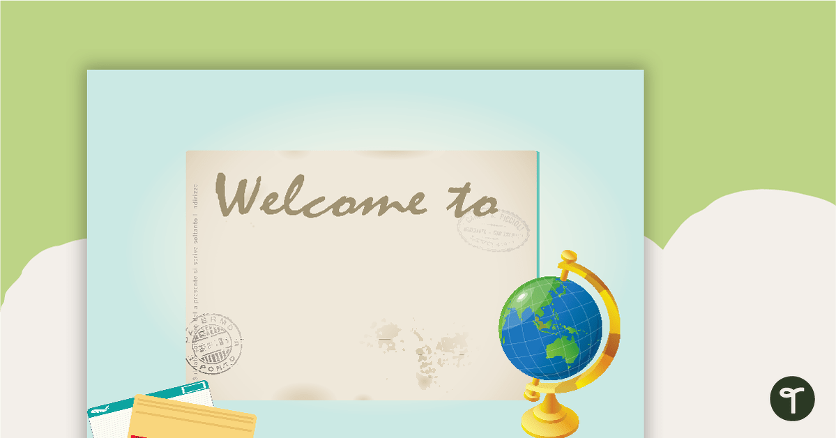 Travel Around the World - Welcome Sign and Name Tags teaching resource