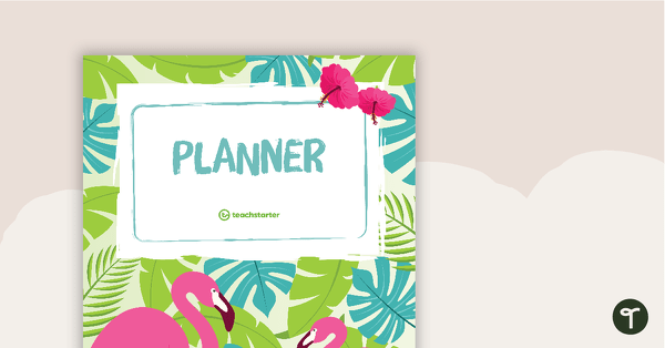 Tropical Paradise Printable Teacher Planner - Front and Back Cover teaching resource