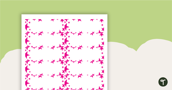 Desk Name Tags - Pink Stars teaching resource