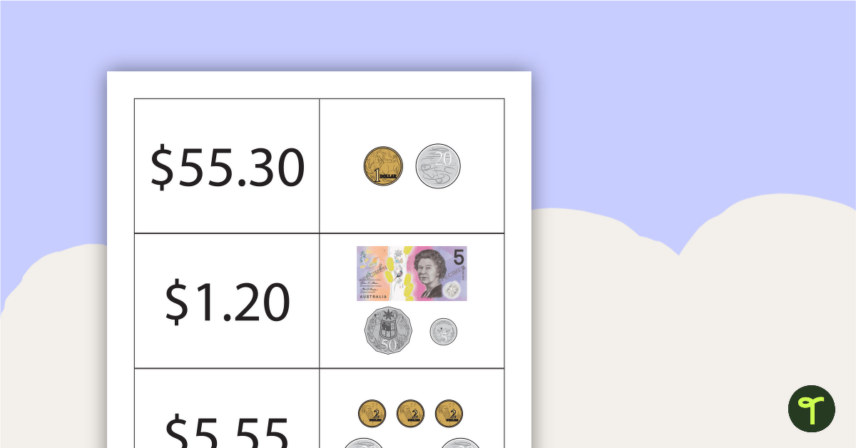 Money Dominoes (Australian Currency) teaching resource