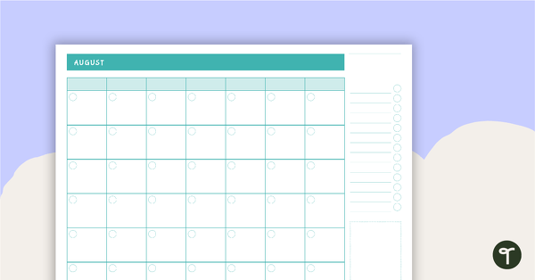 Go to Tropical Paradise Printable Teacher Planner - Monthly Overview teaching resource