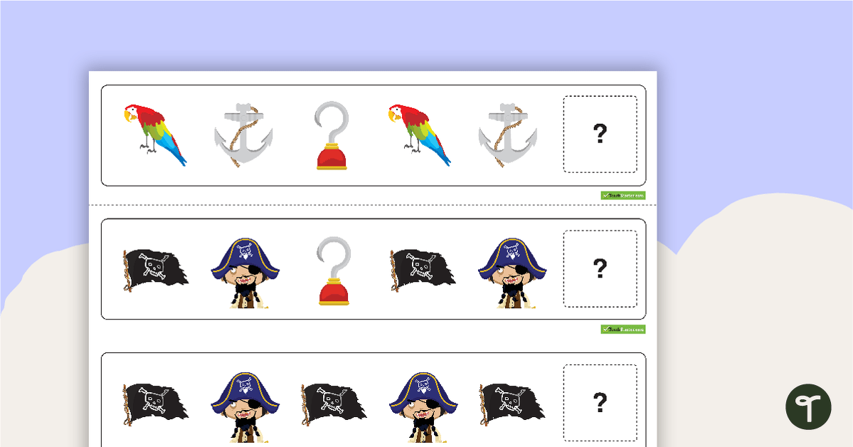 Pattern Activity Cards - Pirates teaching resource